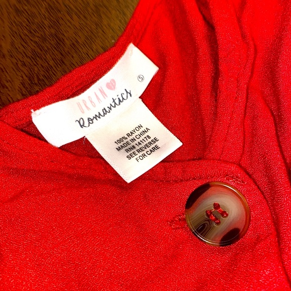 Sunset orange Tank top with button down - Picture 4 of 4